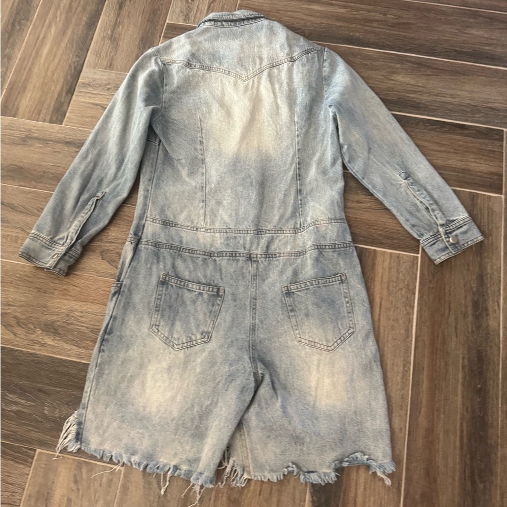 Fashion Nova Light Blue Denim Romper - Picture 7 of 7